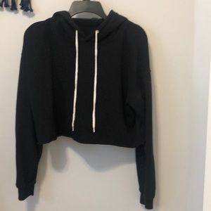 Cropped black hoodie